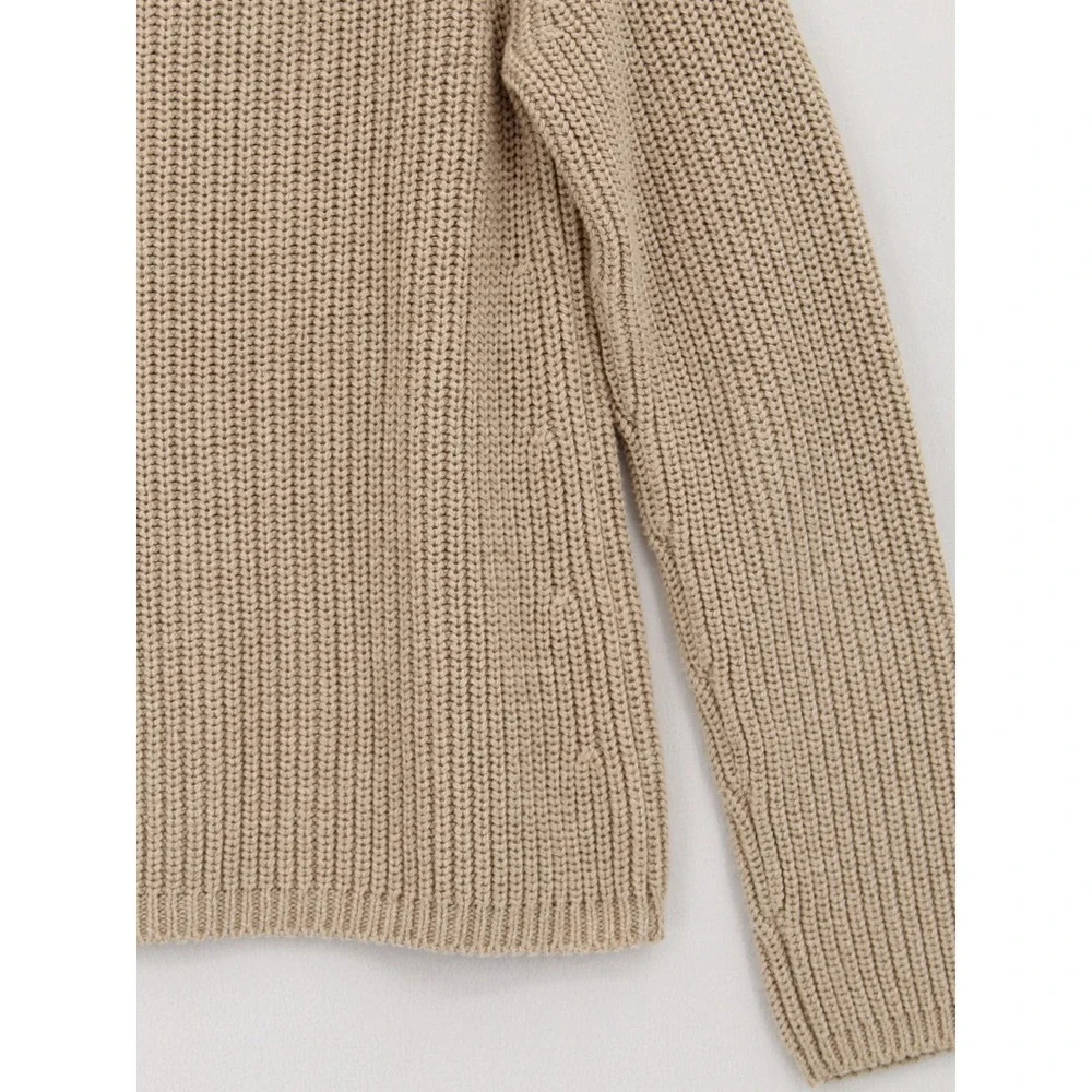 Quince Fisherman Crew Neck Raglan Sweater Size M Organic Cotton Beige